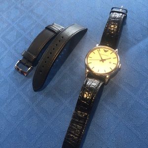 Emporio Armani men’s alligator wrist watch